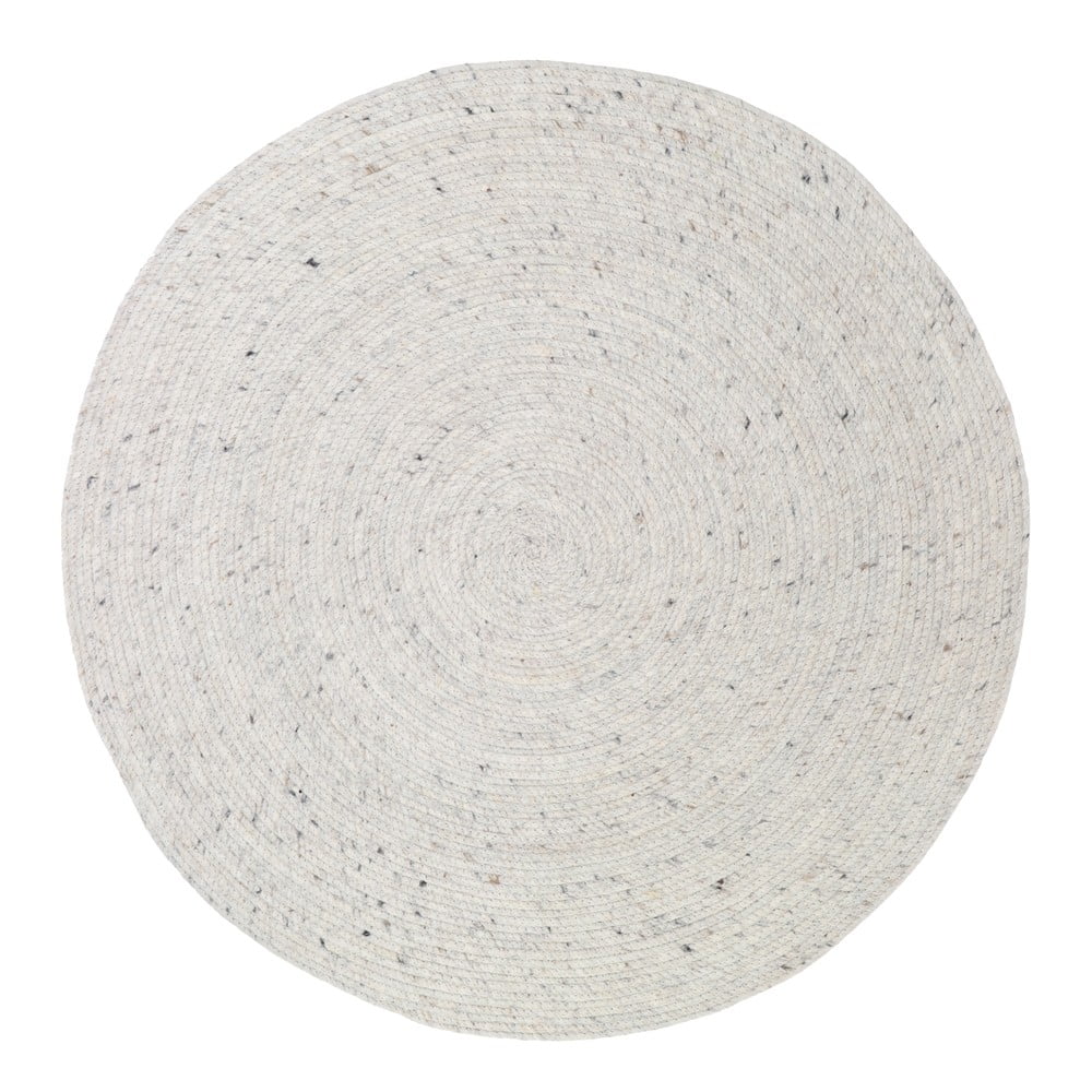 E-shop Bielo-sivý ručne vyrobený koberec zo zmesi vlny a bavlny Nattiot Neethu, ø 110 cm