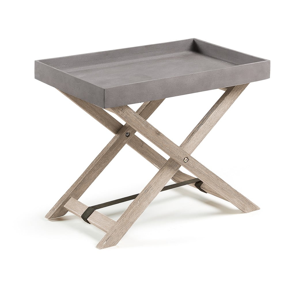 E-shop Sivý skladací stolík z akáciového dreva Kave Home Stahl