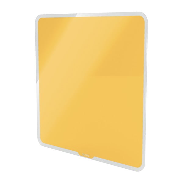 Žltá magnetická sklenená tabuľa na stenu Leitz Cosy, 45 x 45 cm