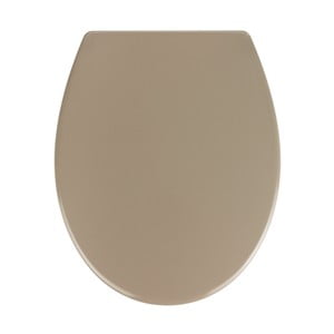 Béžové WC sedadlo s jednoduchým zatváraním Wenko Samos, 44,5 x 37,5 cm
