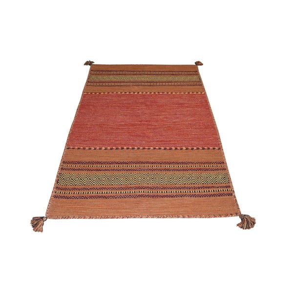 Oranžový bavlnený koberec Webtappeti Antique Kilim, 60 x 90 cm