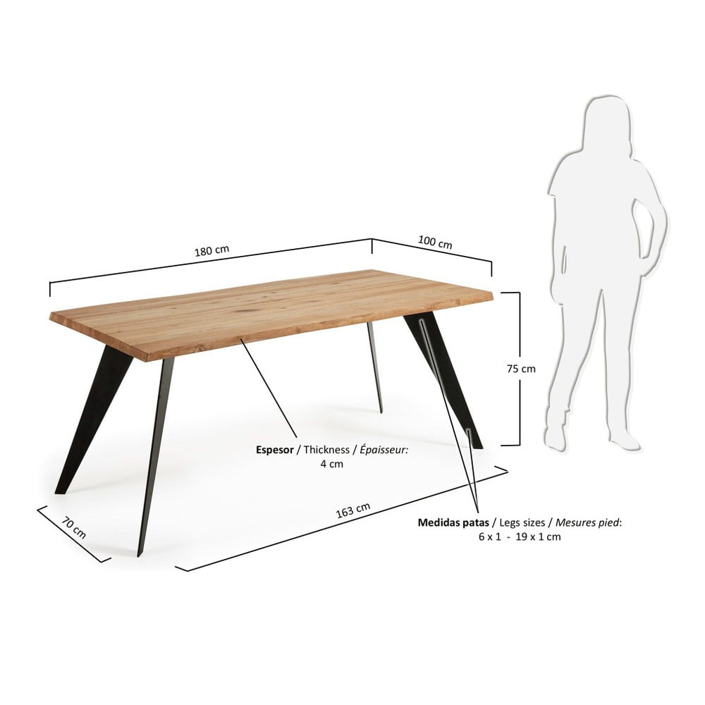 Obrázok Jedálenský stôl s hnedou doskou La Forma Nack, 100 x 180 cm