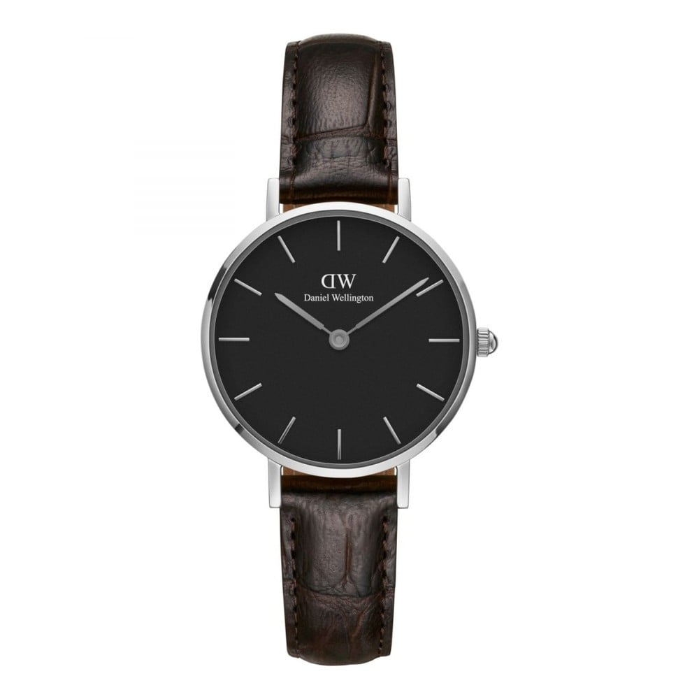 Obrázok Dámske hodinky s koženým remienkom s detailmi striebornej farby Daniel Wellington Petite York, ⌀ 28 mm