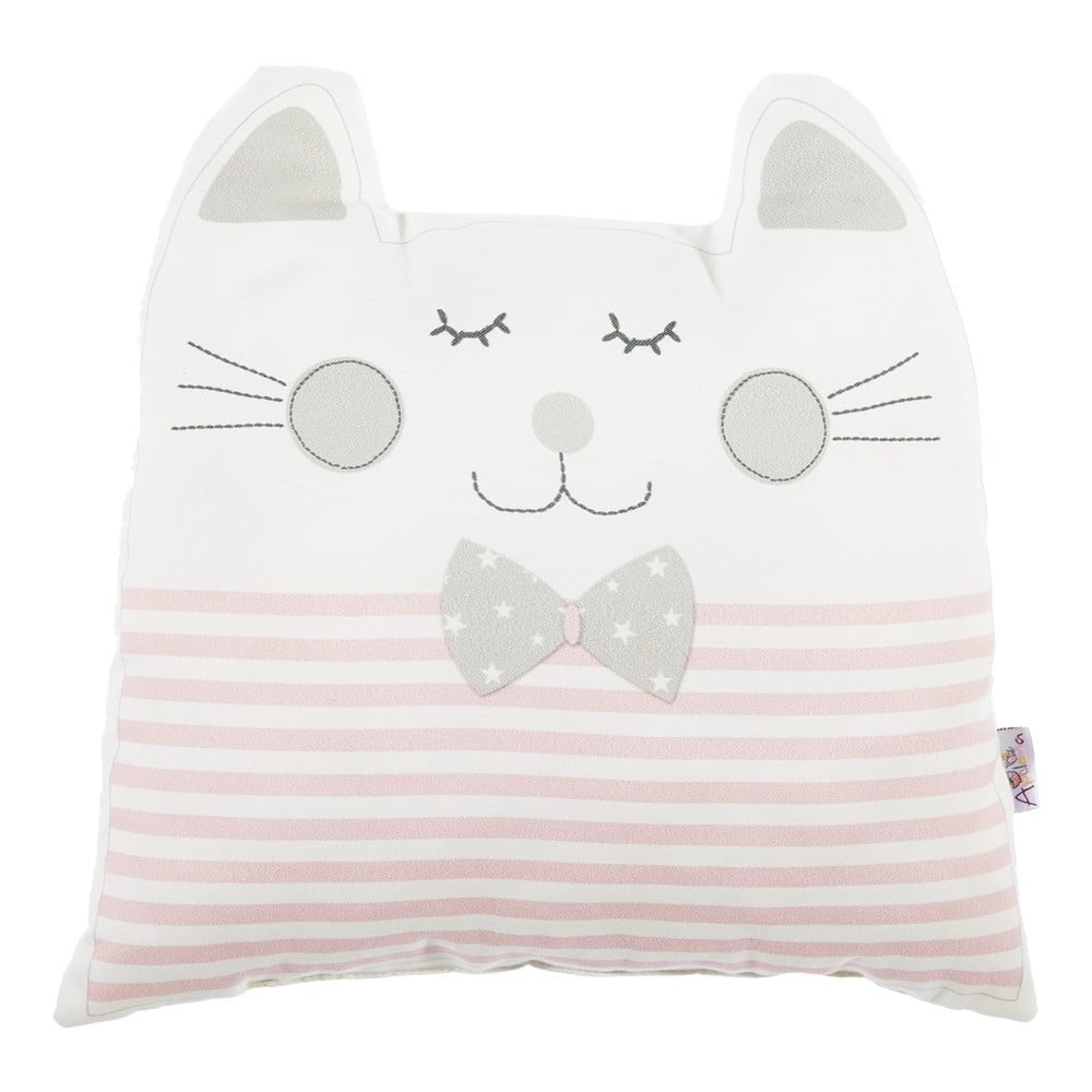 E-shop Ružový detský vankúšik s prímesou bavlny Mike & Co. NEW YORK Pillow Toy Big Cat, 29 x 29 cm