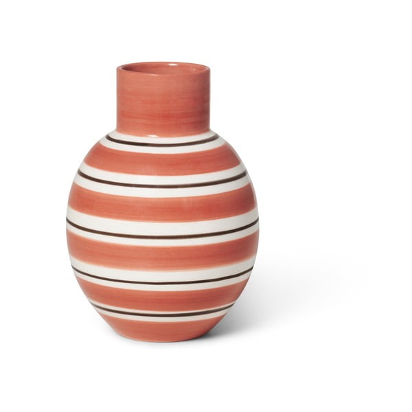 Ružovo-biela keramická váza Kähler Design Nuovo, výška 14,5 cm