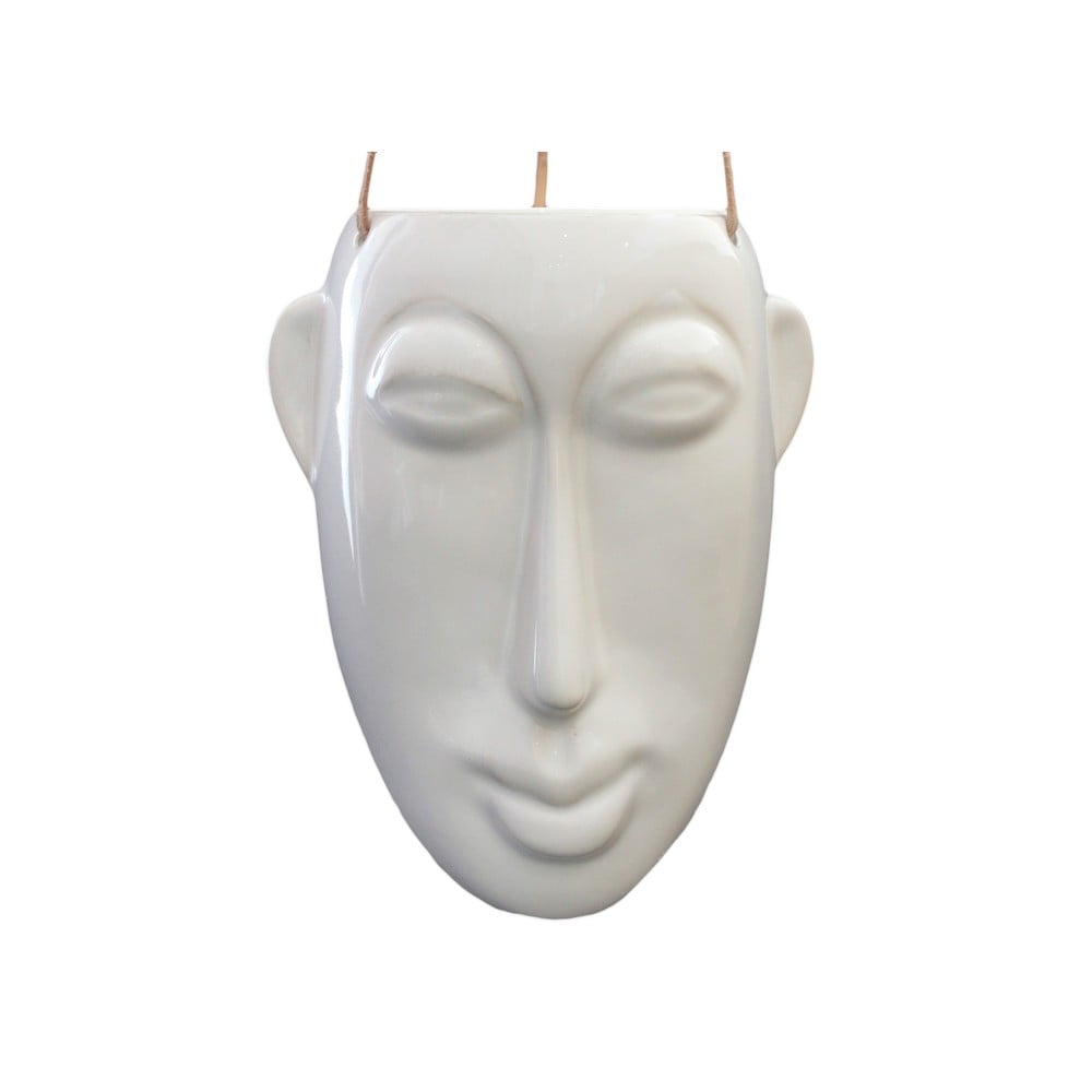E-shop Biely závesný kvetináč PT LIVING Mask, výška 22,3 cm
