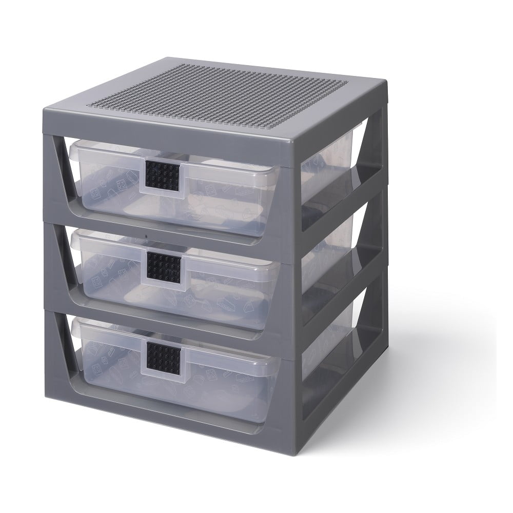 E-shop Sivý organizér s 3 zásuvkami LEGO® Storage