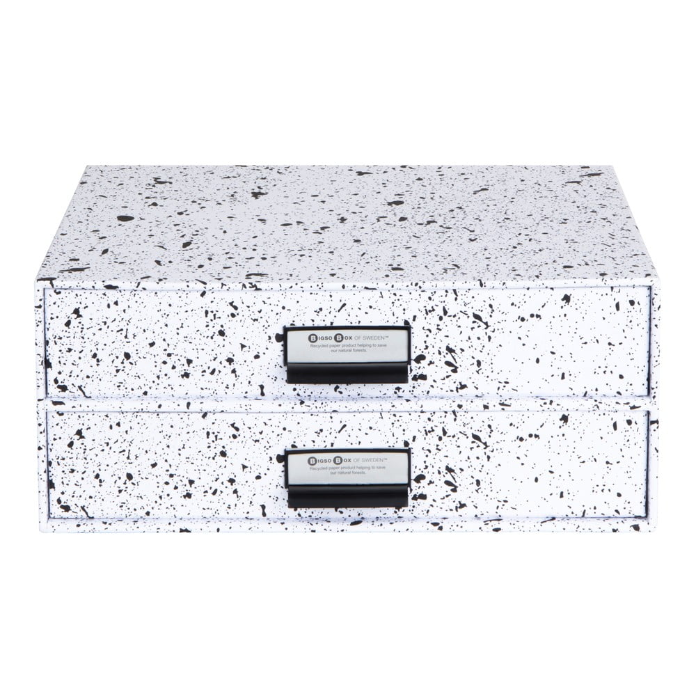 E-shop Čierno-biely zásuvkový box s 2 zásuvkami Bigso Box of Sweden Birger