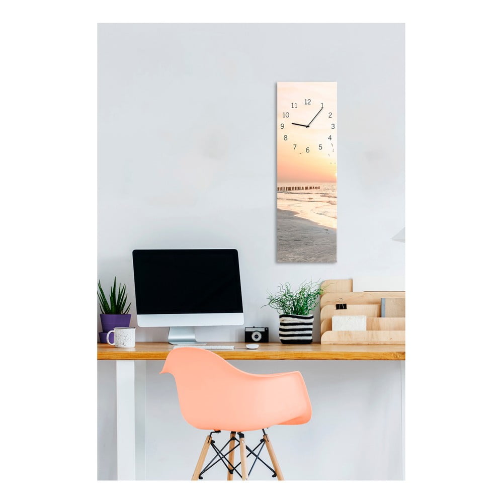 Obrázok Nástenné hodiny Styler Glassclock Beach, 20 × 60 cm