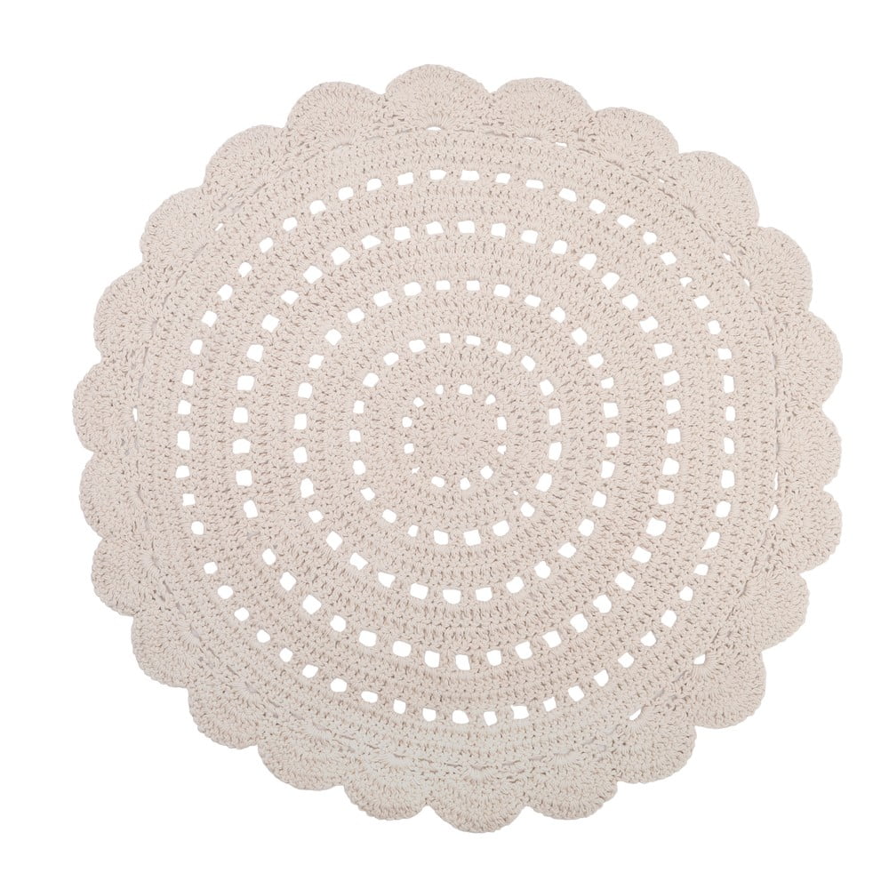 E-shop Biely ručne háčkovaný koberec z bavlny Nattiot Alma, ø 120 cm