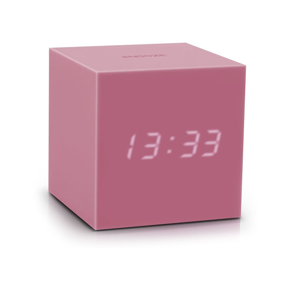 E-shop Ružový LED budík Gingko Gravitry Cube