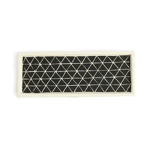 Čierna servírovacia keramická tácka Simla Diamond, 28 × 11 cm