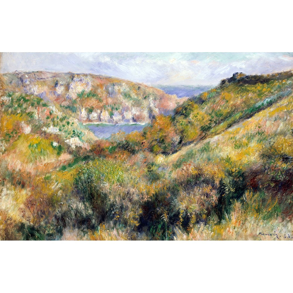 E-shop Reprodukcia obrazu Auguste Renoir - Hills around the Bay of Moulin Huet, Guernsey, 60 x 40 cm