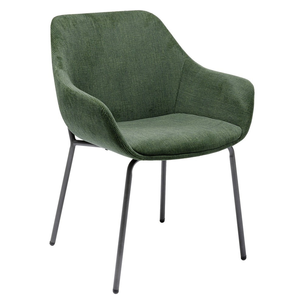 E-shop Set 2 zelených zamatových stoličiek s opierkami Kare Design Avignon