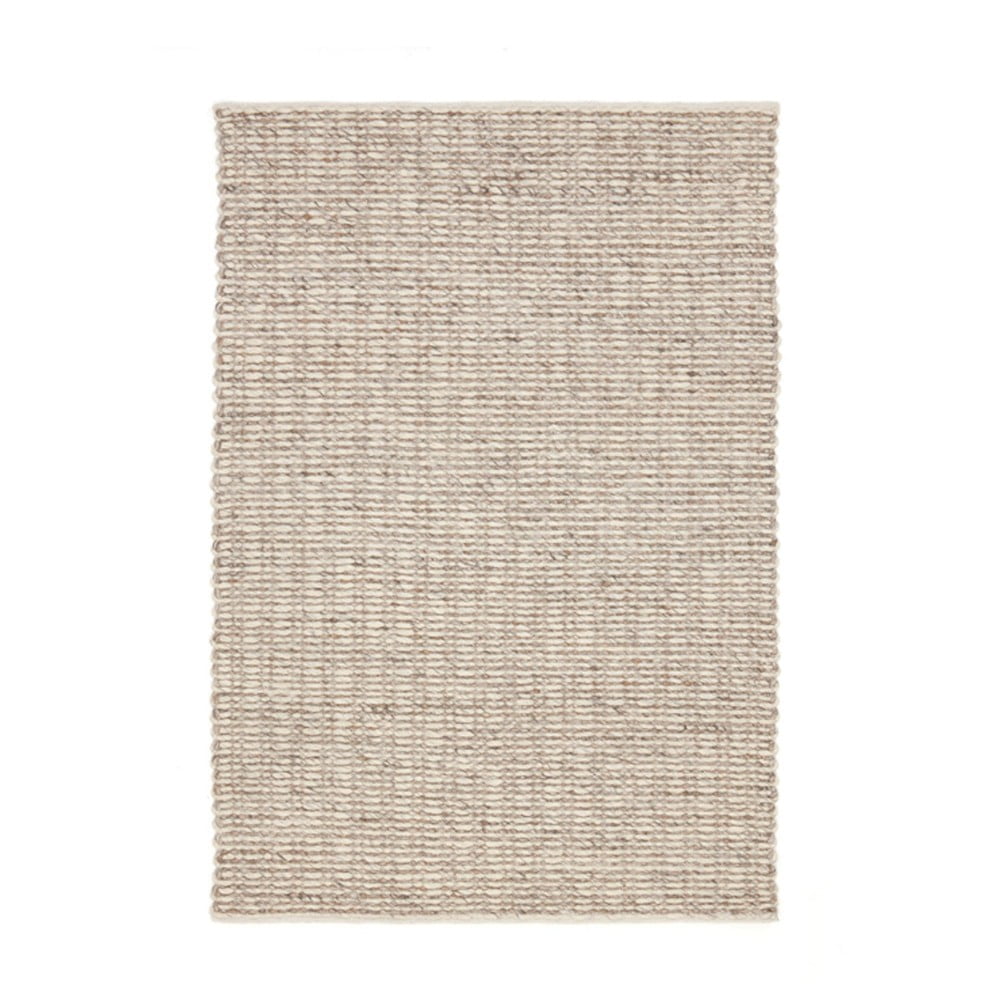 Krémový ručne tkaný vlnený koberec Linie Design Cemente, 80 x 160 cm