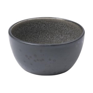 Čierna kameninová miska s vnútornou glazúrou v sivej farbe Bitz Mensa, priemer 10 cm