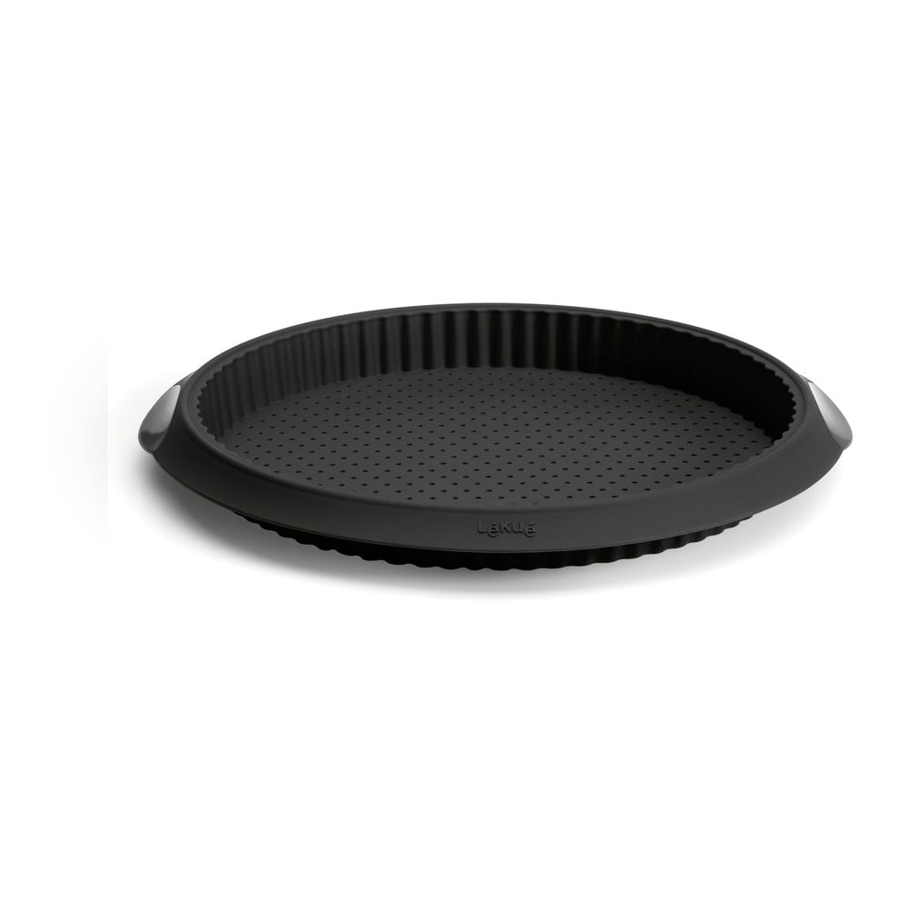 E-shop Čierna silikónová forma s dierkami na quiche Lékué, ⌀ 28 cm