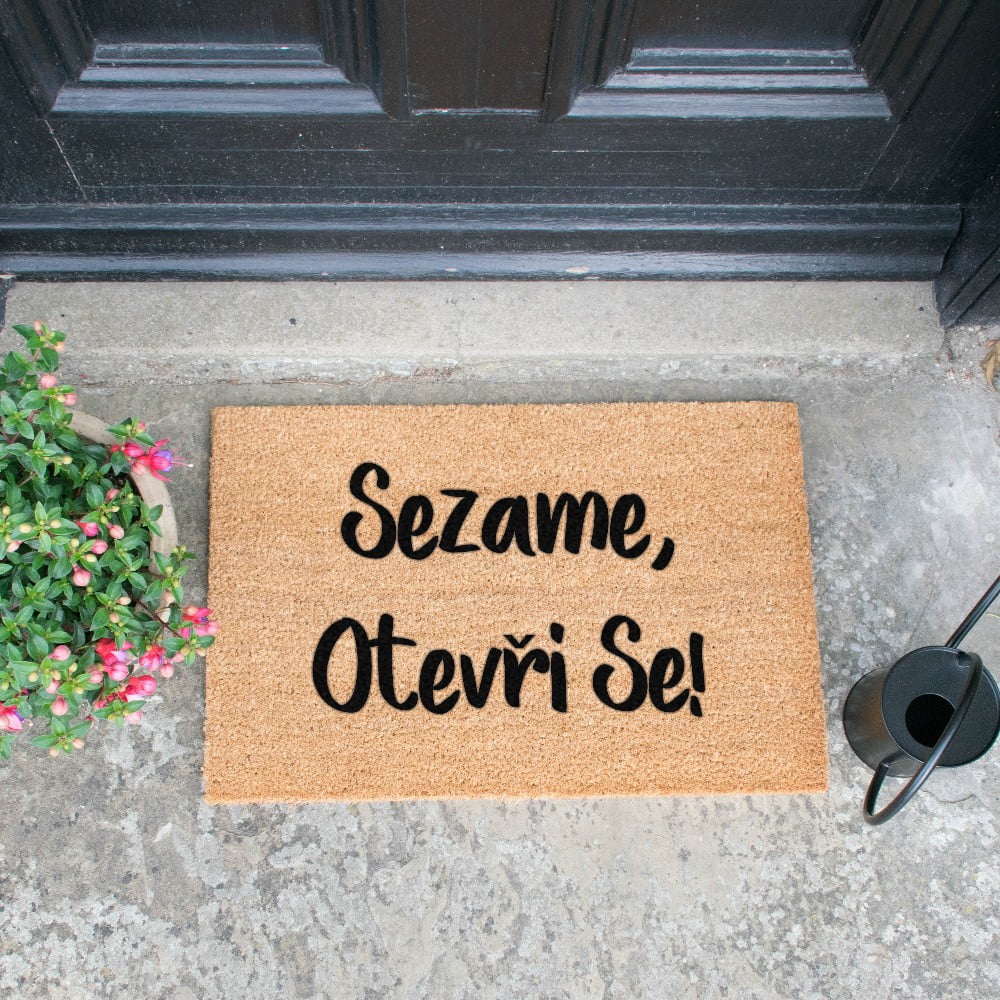 Obrázok Rohožka z prírodného kokosového vlákna Arts Doormats Sezam otvor sa, 40 x 60 cm