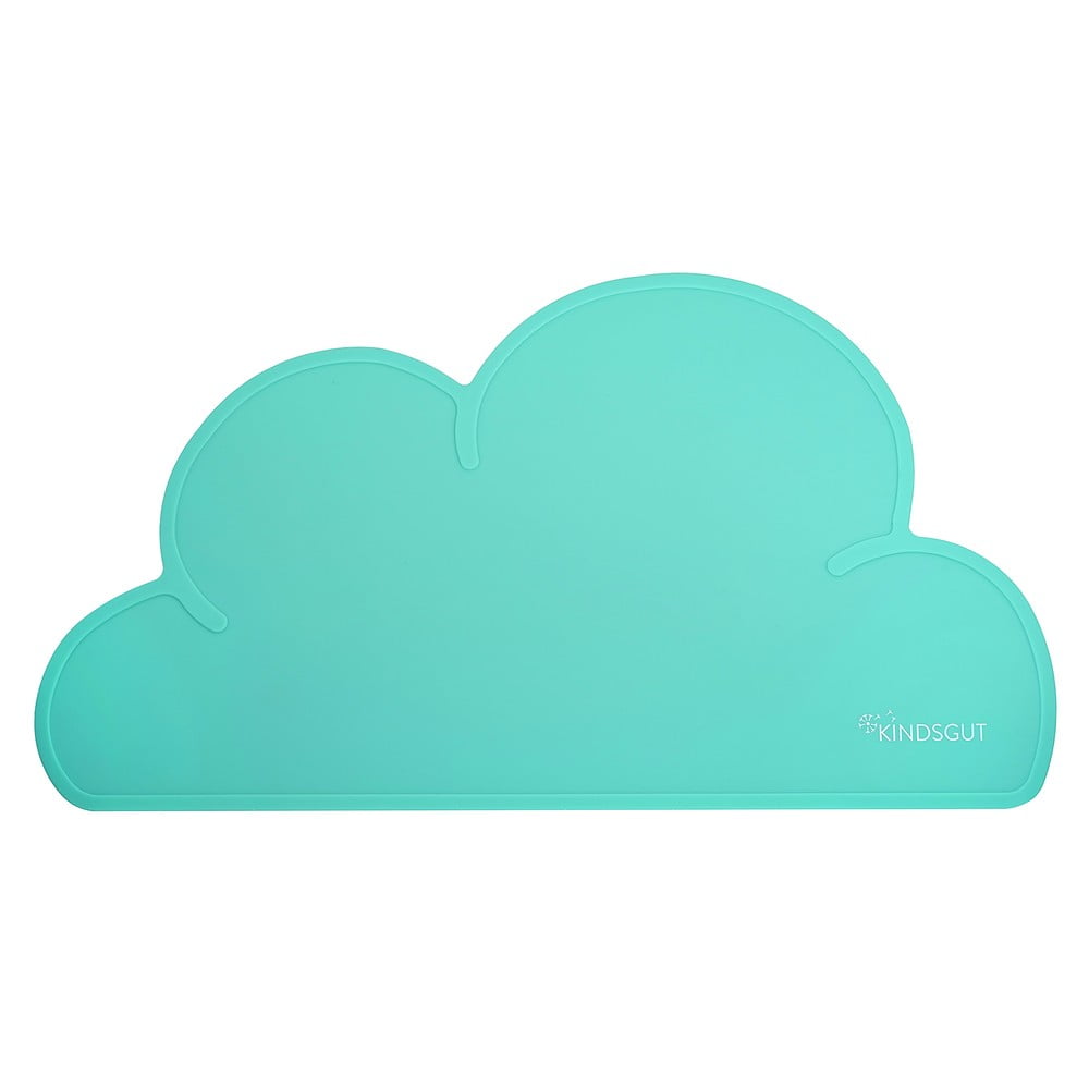 E-shop Tyrkysové silikónové prestieranie Kindsgut Cloud, 49 x 27 cm