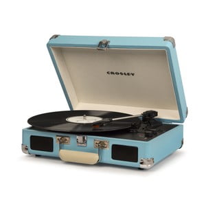 Svetlomodrý gramofón Crosley Cruiser Deluxe