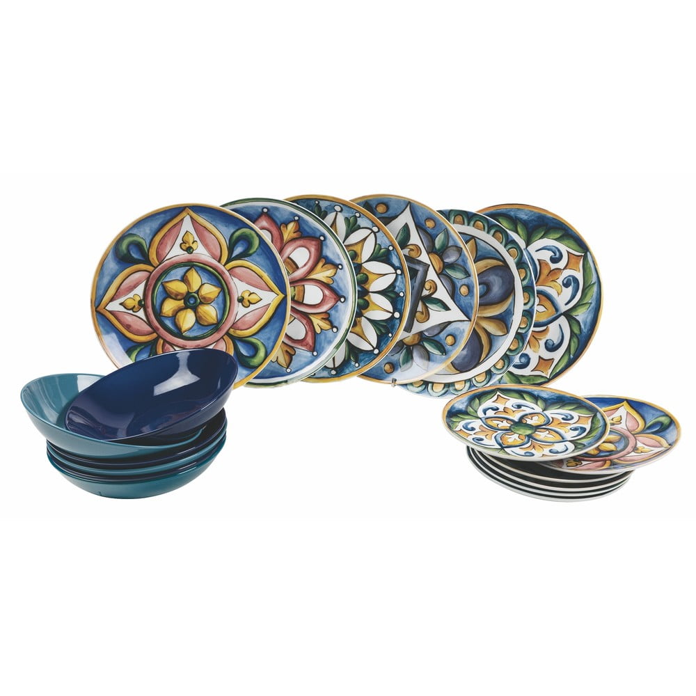 E-shop 18-dielna súprava porcelánových tanierov Villa d'Este Le Maioliche