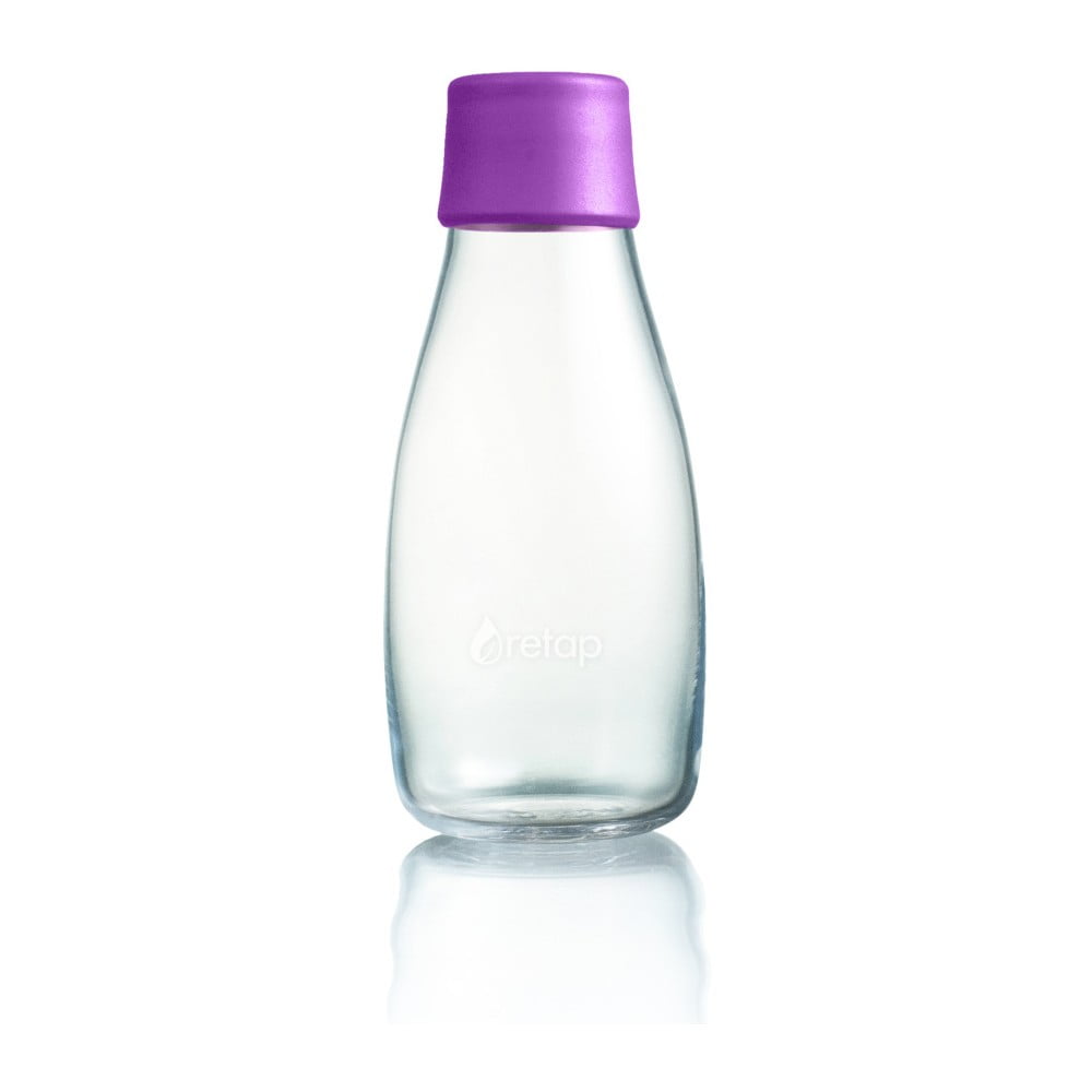 E-shop Fialová sklenená fľaša ReTap s doživotnou zárukou, 300 ml
