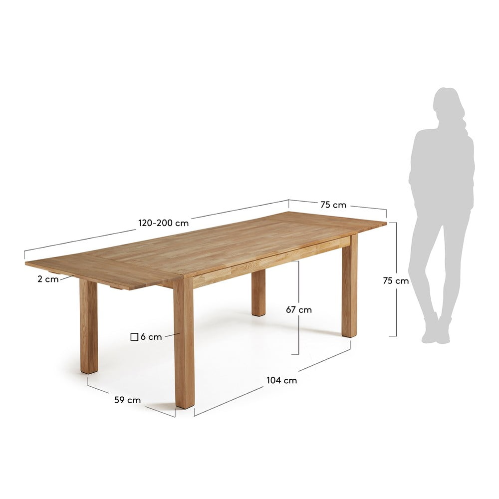 Obrázok Rozkladací jedálenský stôl La Forma Indra, dĺžka 120-200 cm