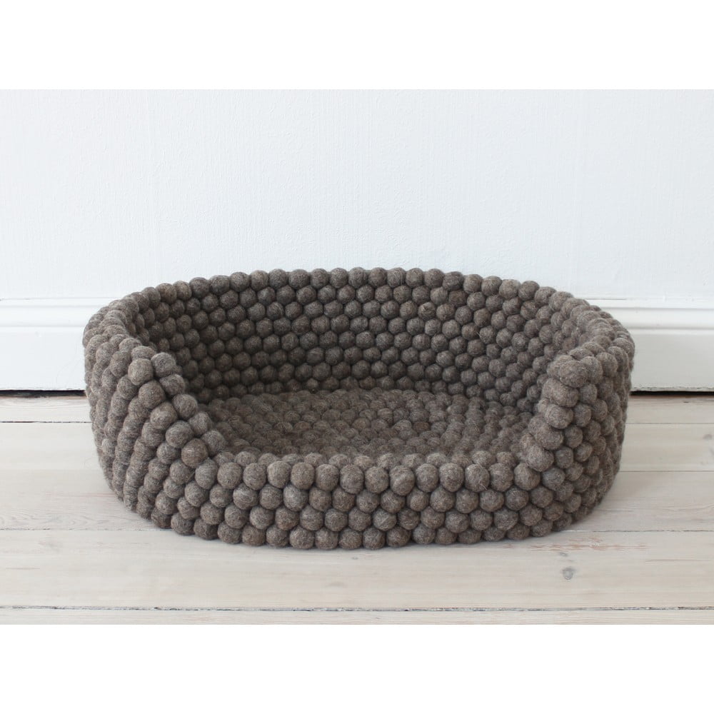 Obrázok Orechovohnedý guľôčkový vlnený pelech pre domáce zvieratá Wooldot Ball Pet Basket, 60 x 40 cm