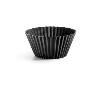 Sada 12 čiernych silikónových košíkov na muffiny Lékué Single, ⌀ 7 cm