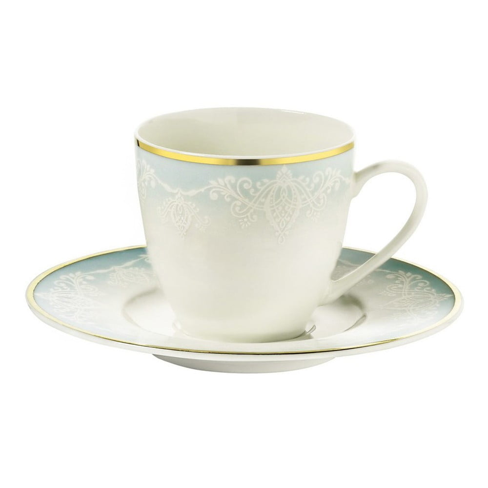 E-shop Sada 6 porcelánových šálok na kávu s tanierikom Kutahya Africa, 50 ml