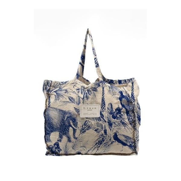 Modro-biela látková nákupná taška Surdic Safari