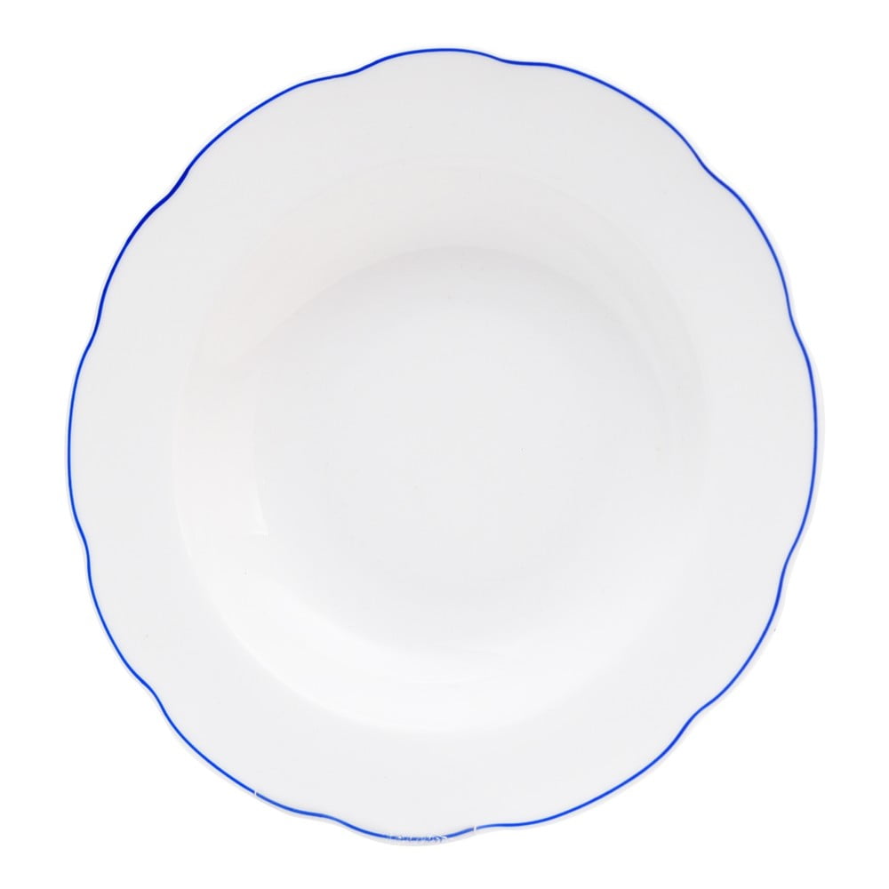 Obrázok Biely porcelánový hlboký tanier Orion Blue Line, ⌀ 21 cm