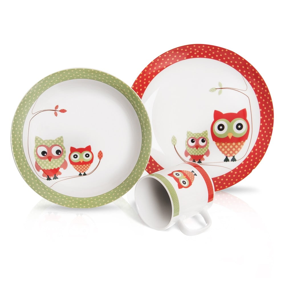 E-shop 3-dielna detská porcelánová jedálenská súprava Orion Owl