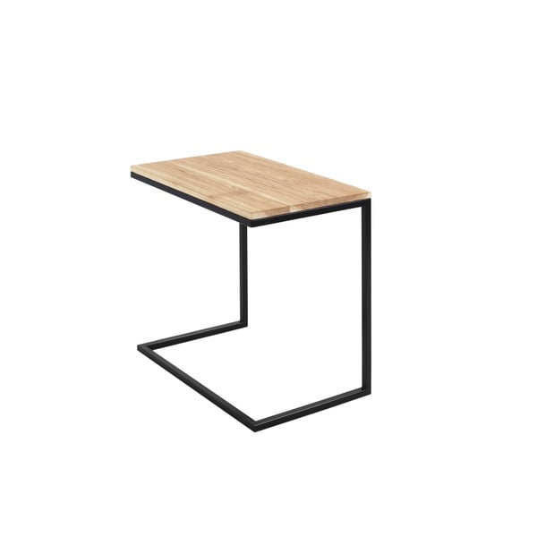Stôl s čiernou podnožou s doskou z masívneho dubu Custom Form Lupe