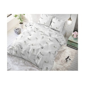 Bavlnené posteľné obliečky Sleeptime Vintage Feathers White, 140 x 220 cm