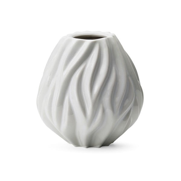 Biela porcelánová váza Morsø Flame, výška 15 cm
