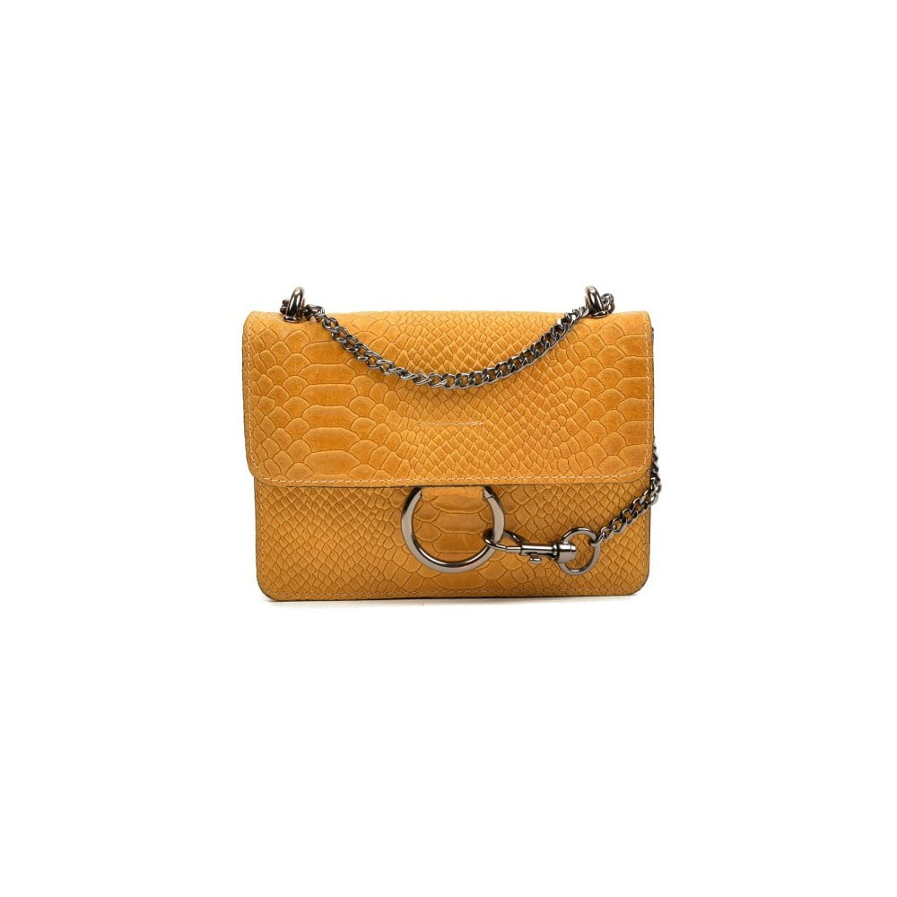 Žltá kožená kabelka Carla Ferreri Matio