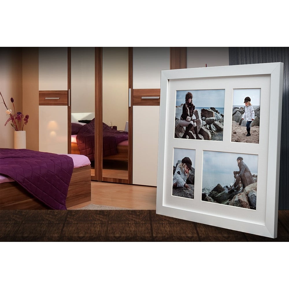 E-shop Biely rámček na 4 fotografie Styler Narvik, 39 × 39 cm