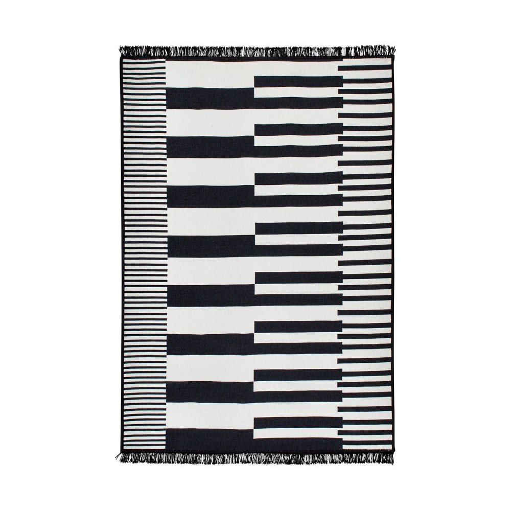 E-shop Čierno-biely obojstranný koberec Klotho, 120 × 180 cm