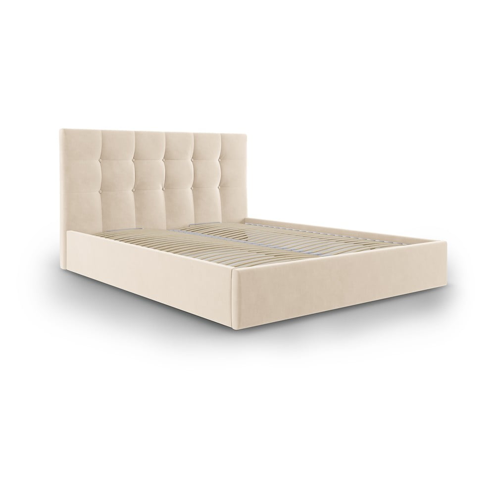 E-shop Béžová dvojlôžková posteľ Mazzini Beds Nerin, 140 x 200 cm
