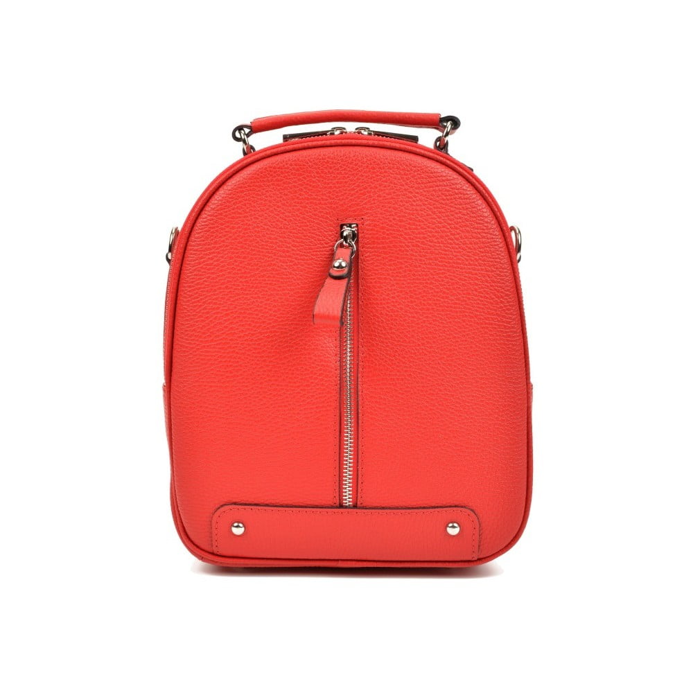 Červený dámsky kožený batoh Carla Ferreri Musmo