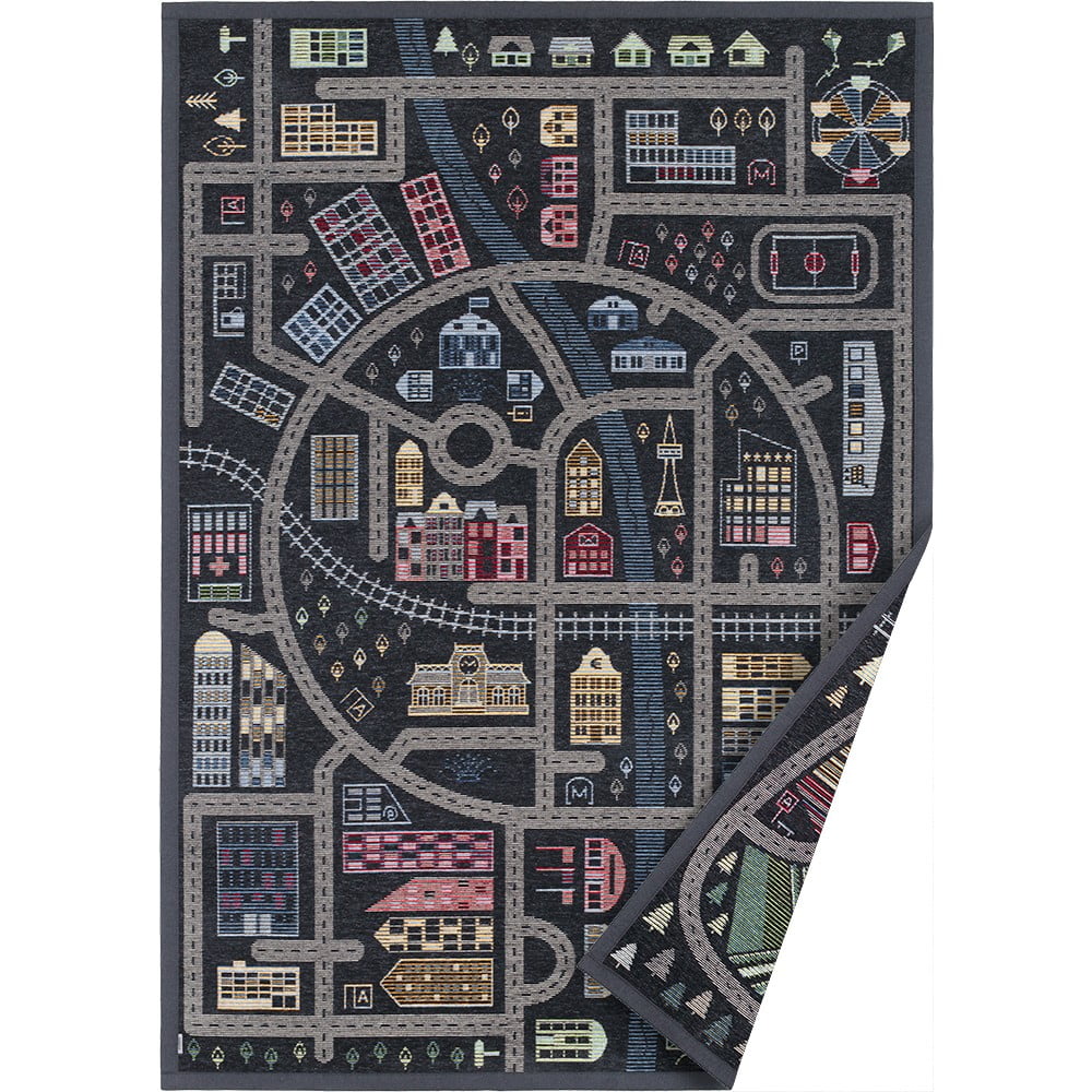 E-shop Čierny obojstranný detský koberec Narma Ülejõe, 140 x 200 cm