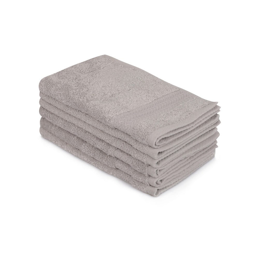 E-shop Sada 6 sivých bavlnených uterákov Madame Coco Lento Gris, 30 × 50 cm