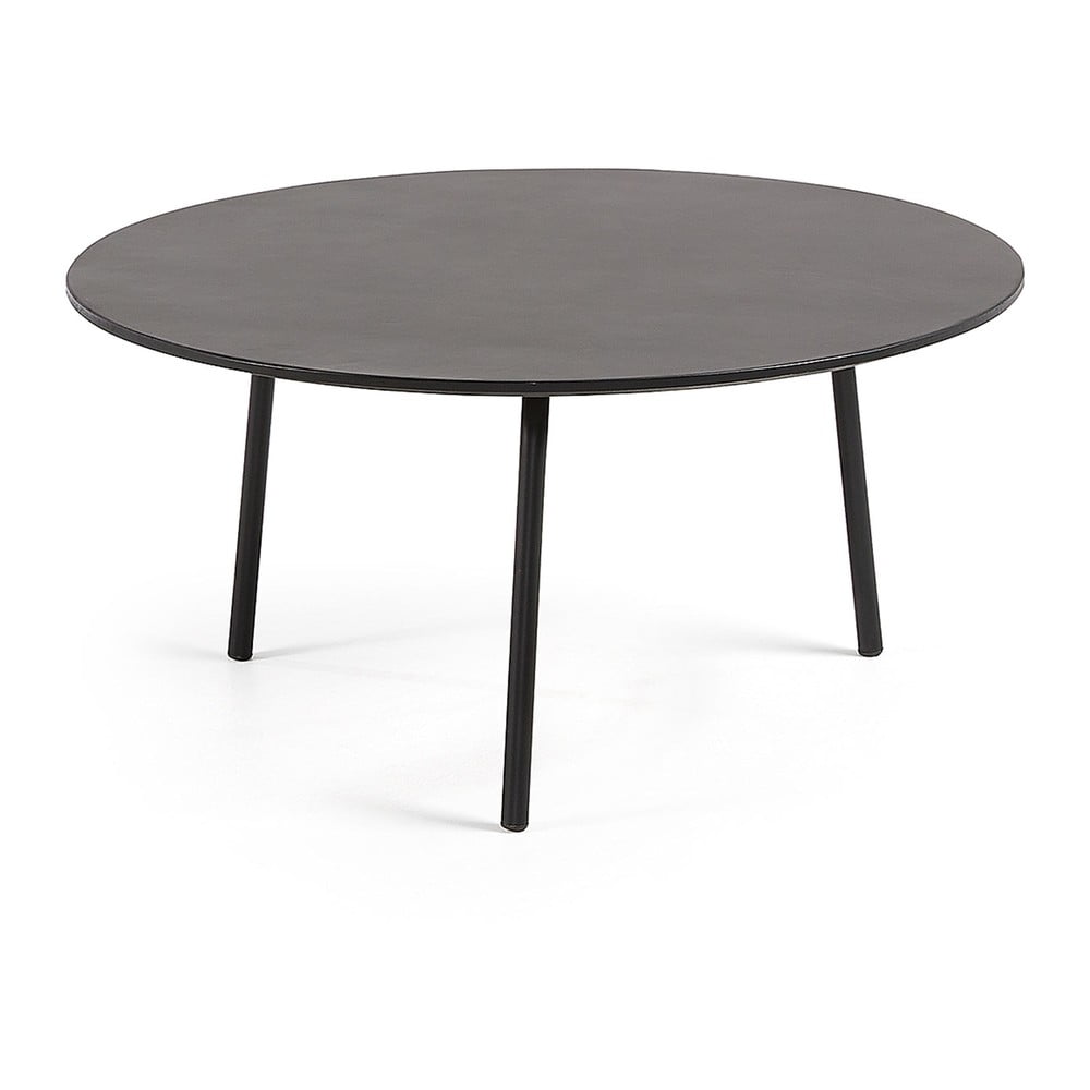 E-shop Čierny konferenčný stôl Kave Home Ulrich, ⌀ 70 cm