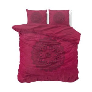 Ružové bavlnené obliečky na dvojlôžko Sleeptime Kaleido, 240 × 220 cm