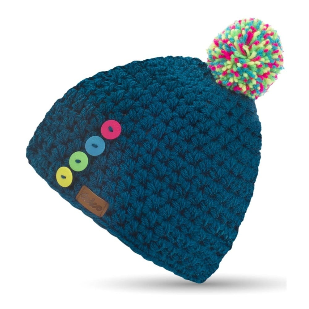 E-shop Modrá ručne háčkovaná čiapka s gombíkmi DOKE Blue Short