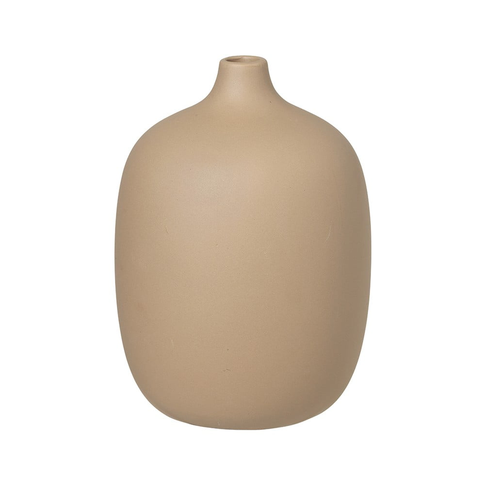 E-shop Béžová keramická váza Blomus Nomad, výška 18,5 cm