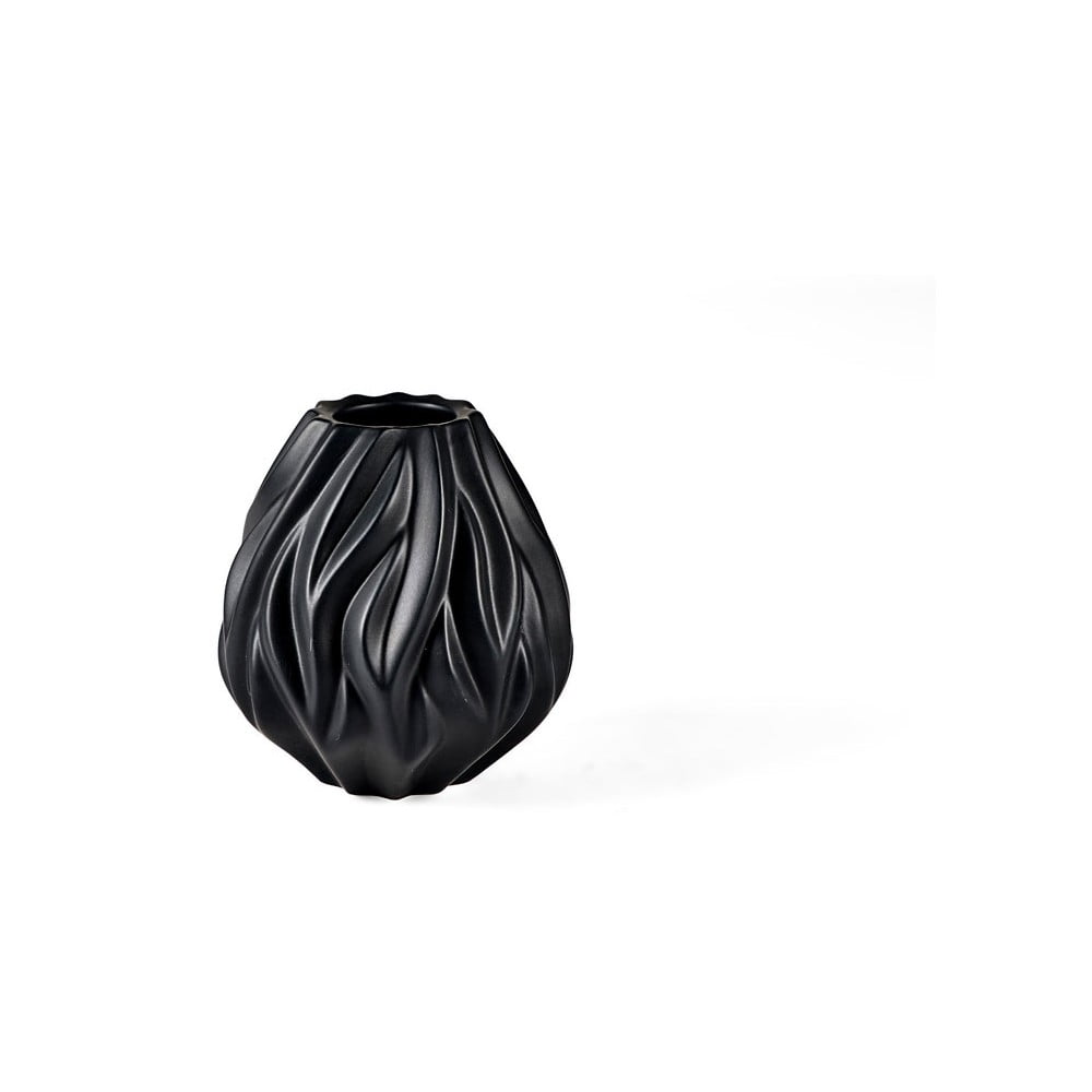 E-shop Čierna porcelánová váza Morsø Flame, výška 15 cm
