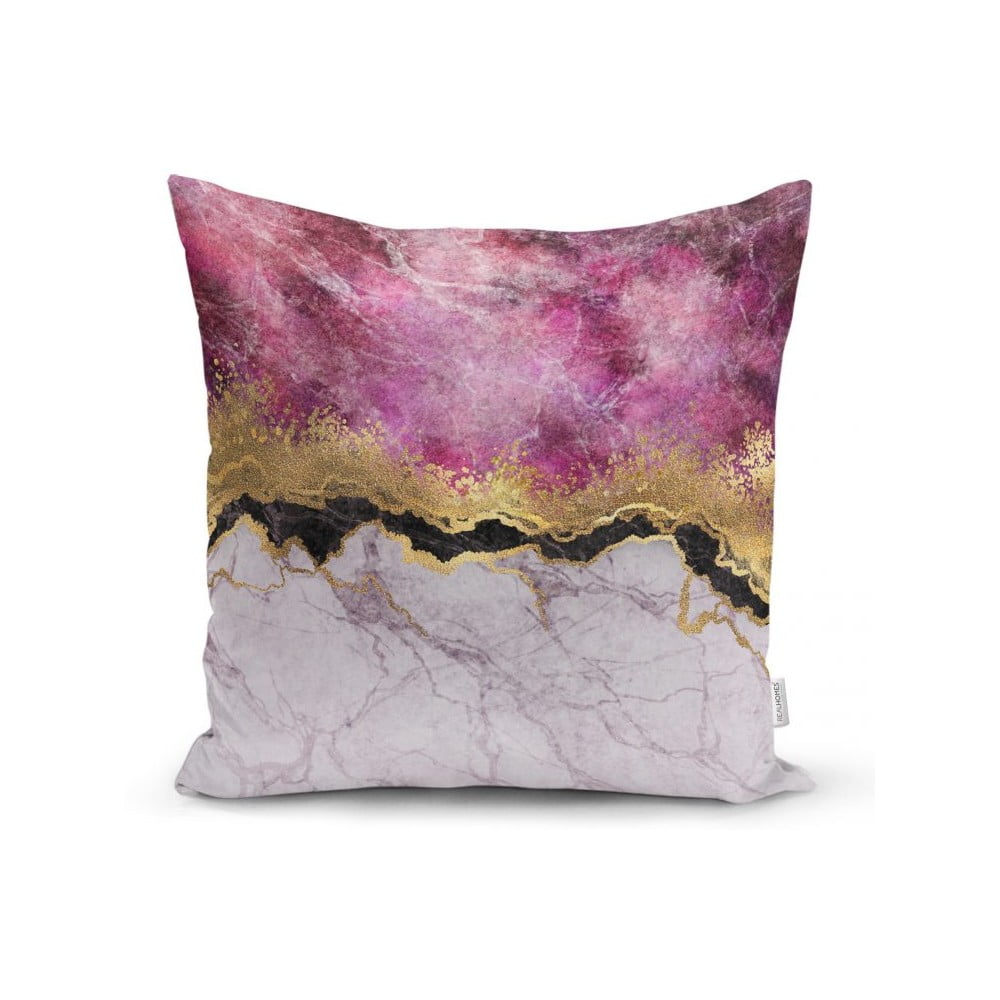 E-shop Obliečka na vankúš Minimalist Cushion Covers Marble With Pink And Gold, 45 x 45 cm