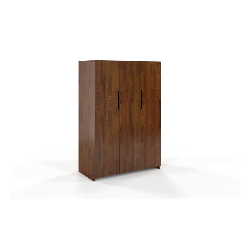 E-shop Hnedá šatníková skriňa z borovicová dreva Skandica Bergman, 128 x 180 cm
